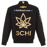 Nascar Kyle Busch JH Design 3Chi Cotton Twill Uniform Full Snap Jacket-Black - J.H. Sports Jackets