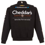 Nascar Kyle Busch JH Design Cheddar's Cotton Twill Uniform Full Snap Jacket-Black - J.H. Sports Jackets