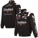 Nascar Kyle Busch JH Design Cheddar's Cotton Twill Uniform Full Snap Jacket-Black - J.H. Sports Jackets
