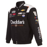 Nascar Kyle Busch JH Design Cheddar's Cotton Twill Uniform Full Snap Jacket-Black - J.H. Sports Jackets