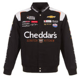 Nascar Kyle Busch JH Design Cheddar's Cotton Twill Uniform Full Snap Jacket-Black - J.H. Sports Jackets