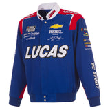 2025 Kyle Busch Lucas Oil  Uniform Full-Snap Jacket-Royal - J.H. Sports Jackets
