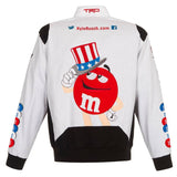 Authentic  Kyle Busch M&Ms Full-Snap Twill Uniform Jacket - White JH Design - J.H. Sports Jackets