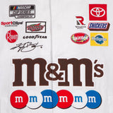 Authentic  Kyle Busch M&Ms Full-Snap Twill Uniform Jacket - White JH Design - J.H. Sports Jackets