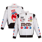 Authentic  Kyle Busch M&Ms Full-Snap Twill Uniform Jacket - White JH Design - J.H. Sports Jackets