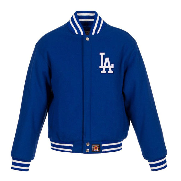 Los Angeles Dodgers Women's Embroidered Logo All-Wool Jacket - Royal - J.H. Sports Jackets