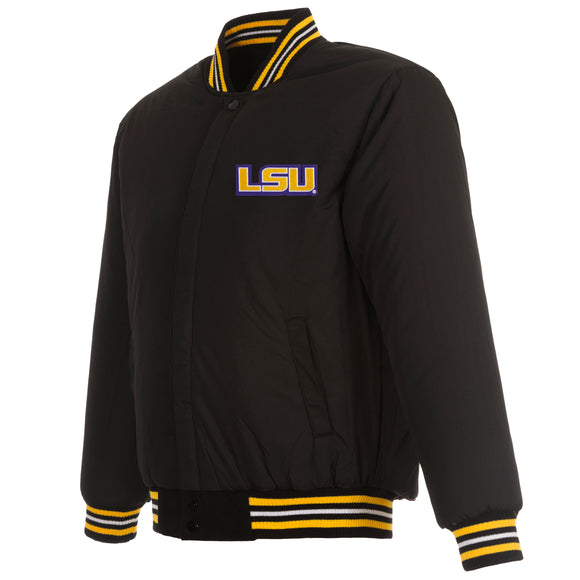 LSU Tigers Reversible Wool Jacket - Black - J.H. Sports Jackets