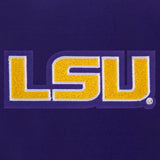 LSU Tigers - JH Design Reversible Fleece Jacket with Faux Leather Sleeves - Purple/White - J.H. Sports Jackets