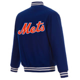 New York Mets Reversible Wool Jacket - Royal - J.H. Sports Jackets