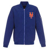 New York Mets JH Design Lightweight Nylon Bomber Jacket – Royal - J.H. Sports Jackets