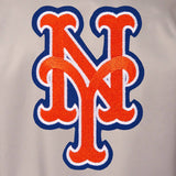 New York Mets Poly Twill Varsity Jacket - Gray/Royal - J.H. Sports Jackets