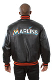 Miami Marlins Full Leather Jacket - Black - J.H. Sports Jackets