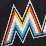 Miami Marlins Wool Jacket w/ Handcrafted Leather Logos - Black - J.H. Sports Jackets