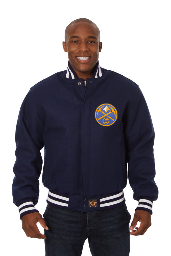 Denver Nuggets Embroidered Handmade Wool Jacket - Navy - J.H. Sports Jackets