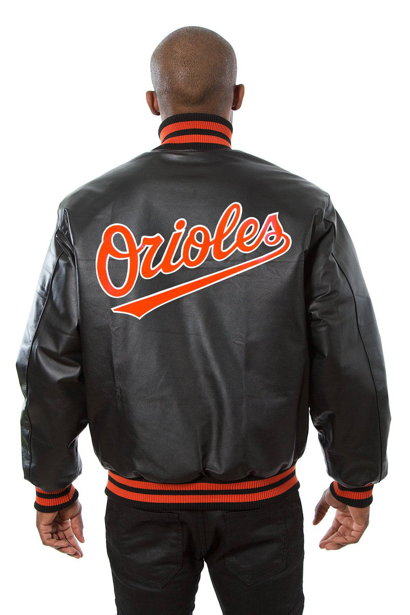 Baltimore Orioles Full Leather Jacket - Black | J.H. Sports Jackets
