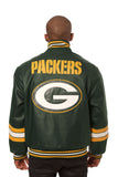 Green Bay Packers JH Design All Leather Jacket - Green/Yellow - J.H. Sports Jackets