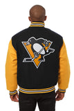 Pittsburgh Penguins Handmade All Wool Two-Tone Jacket - Black/Yellow - J.H. Sports Jackets
