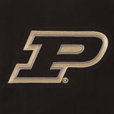 Purdue Boilermakers Wool & Leather Reversible Jacket w/ Embroidered Logos - Black - J.H. Sports Jackets