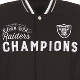 Las Vegas Raiders Commemorative Reversible Wool Championship Jacket - Black - J.H. Sports Jackets