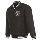 Las Vegas Raiders Commemorative Reversible Wool Championship Jacket - Black - J.H. Sports Jackets