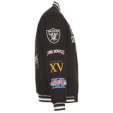 Las Vegas Raiders Commemorative Reversible Wool Championship Jacket - Black - J.H. Sports Jackets