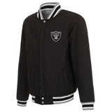 Las Vegas Raiders Two-Tone Reversible Fleece Jacket - Gray/Black - J.H. Sports Jackets