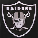Las Vegas Raiders - JH Design Reversible Fleece Jacket with Faux Leather Sleeves - Black/White - J.H. Sports Jackets