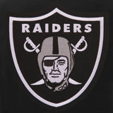 Las Vegas Raiders - JH Design Reversible Fleece Jacket with Faux Leather Sleeves - Black/White - J.H. Sports Jackets