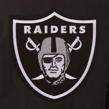 Las Vegas Raiders Wool & Leather Reversible Jacket w/ Embroidered Logos - Black - J.H. Sports Jackets