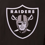 Las Vegas Raiders Wool & Leather Reversible Jacket w/ Embroidered Logos - Black - J.H. Sports Jackets