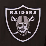 Las Vegas Raiders Wool & Leather Reversible Jacket w/ Embroidered Logos - Black - J.H. Sports Jackets