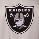 Las Vegas Raiders Poly Twill Varsity Jacket - Grey/Black - J.H. Sports Jackets