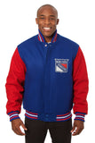 New York Rangers Handmade All Wool Two-Tone Jacket - Royal/Red - J.H. Sports Jackets