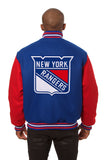 New York Rangers Embroidered All Wool Jacket - Royal/Red - J.H. Sports Jackets