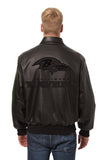 Baltimore Ravens JH Design Tonal All Leather Jacket - Black/Black - J.H. Sports Jackets