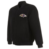Baltimore Ravens Reversible Wool Jacket - Black - J.H. Sports Jackets