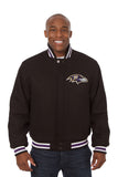 Baltimore Ravens JH Design Wool Handmade Full-Snap Jacket - Black - J.H. Sports Jackets