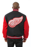 Detroit Red Wings Handmade All Wool Two-Tone Jacket - Black/Red - J.H. Sports Jackets