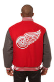 Detroit Red Wings Handmade All Wool Two-Tone Jacket - Red/Grey - J.H. Sports Jackets
