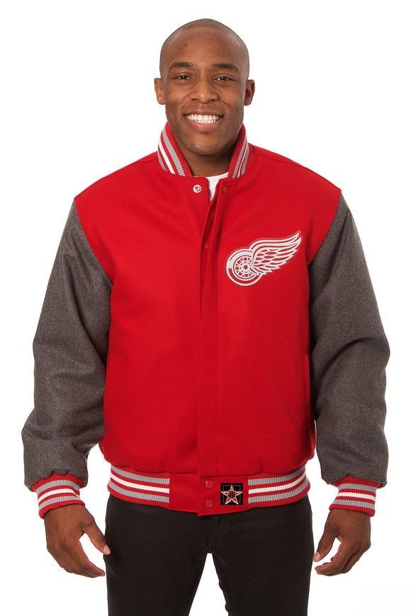 Detroit Red Wings Handmade All Wool Two-Tone Jacket - Red/Grey - J.H. Sports Jackets
