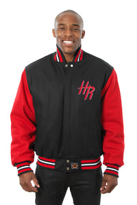 Houston Rockets  Embroidered Handmade Wool Jacket - Navy/Red - J.H. Sports Jackets