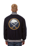 Buffalo Sabres JH Design Wool Handmade Full-Snap Jacket - Navy - J.H. Sports Jackets