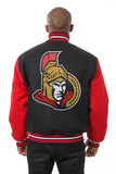 Ottawa Senators Handmade All Wool Two-Tone Jacket - Black/Red - J.H. Sports Jackets