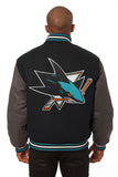 San Jose Sharks Handmade All Wool Two-Tone Jacket - Black/Grey - J.H. Sports Jackets