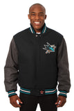 San Jose Sharks Handmade All Wool Two-Tone Jacket - Black/Grey - J.H. Sports Jackets