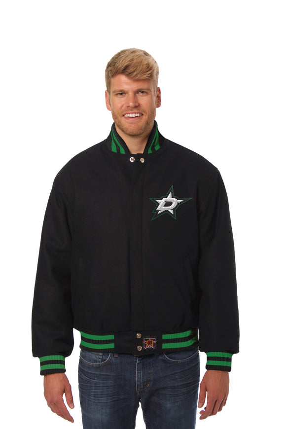 Dallas Stars JH Design Wool Handmade Full-Snap Jacket - Black - J.H. Sports Jackets