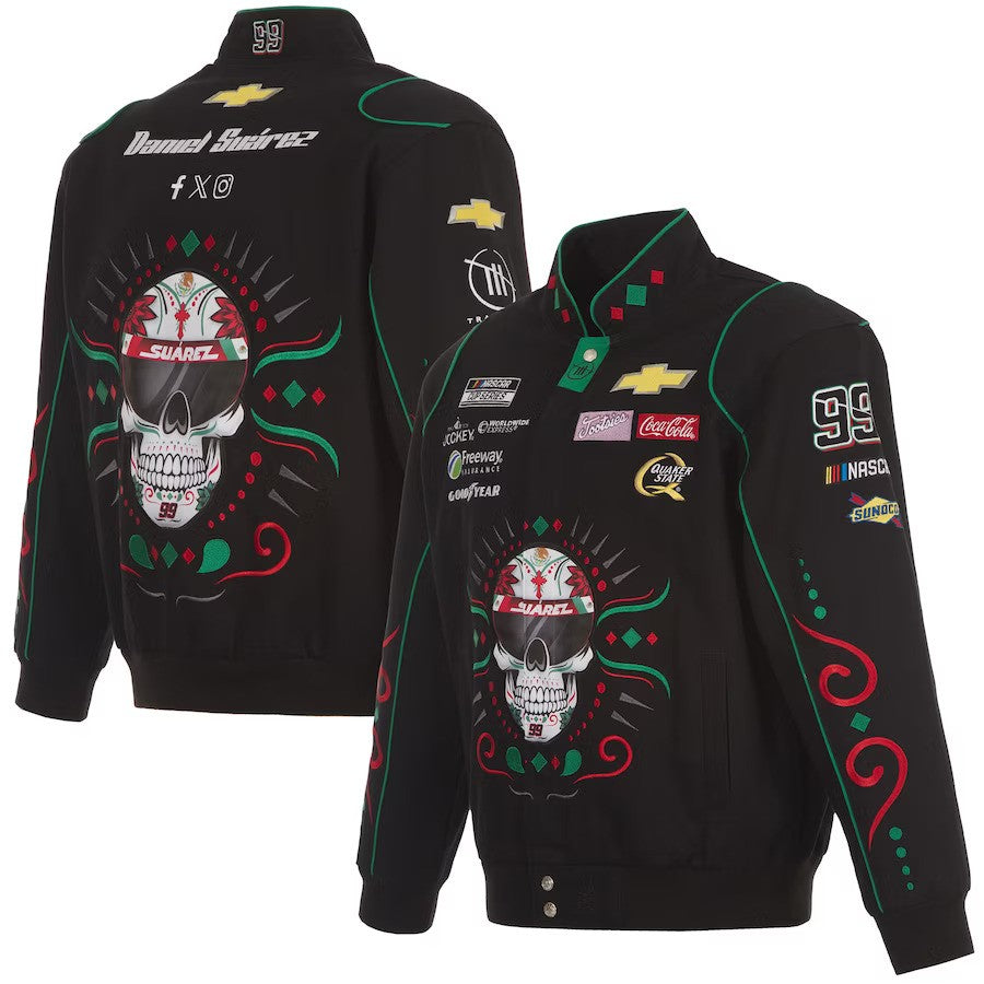 Daniel Suarez JH Design NASCAR Chevy Black Uniform Full-Snap Jacket