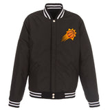 Phoenix Suns Two-Tone Reversible Fleece Jacket - Black/White - J.H. Sports Jackets