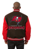 Tampa Bay Buccaneers JH Design Wool Handmade Full-Snap Jacket-Black/Red - J.H. Sports Jackets