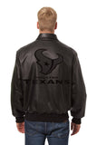 Houston Texans  JH Design Tonal All Leather Jacket - Black/Black - J.H. Sports Jackets